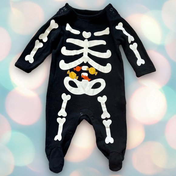 Carter’s Baby Boy’s Halloween Skeleton Sleeper Footie Pajamas Size 3 Months - Picture 1 of 2